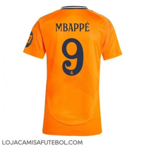 Camisa de Futebol Real Madrid Kylian Mbappe #9 Equipamento Secundário Mulheres 2024-25 Manga Curta